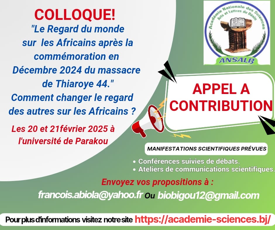 Appel à contribution pour un colloque à l’Université de Parakou les 20 et 21 février 2025